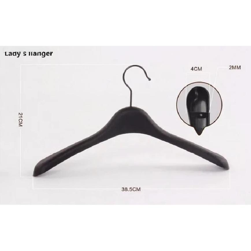 10pcs Black Thick Wide Shoulder Plastic Clothes Hanger for Coats Jacket and Fur