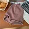 Autumn and winter hats women's cold hats big head circumference versatile knitted thin crimped outdoor stacking hats women's winter