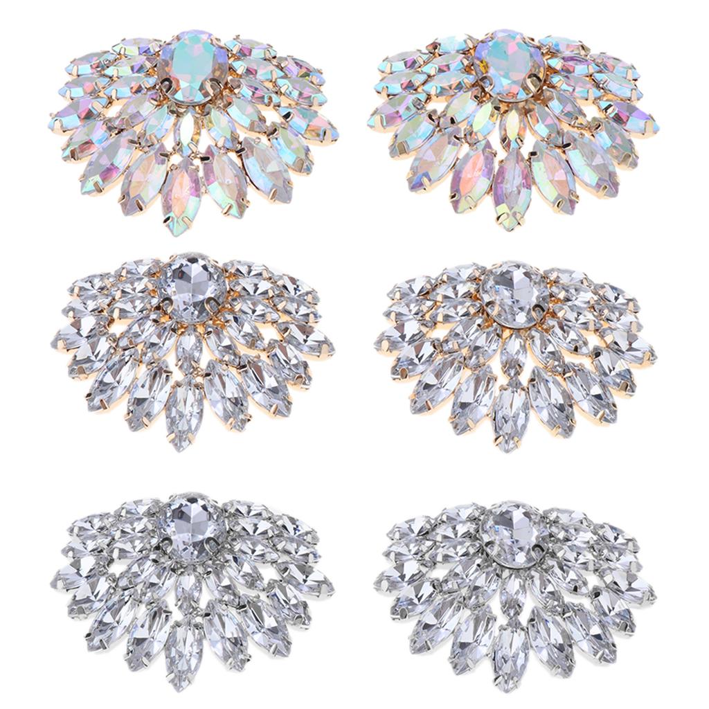Exquisite Shoe Decoration Clips Crystal Rhinestone Buckle Applique Jewelry Accessories for Shoes Hats Dresses