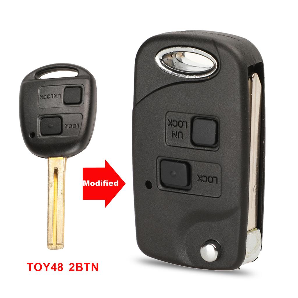 Jingyuqin Telecomando Pieghevole a Scatto Guscio Chiave Auto per Toyota Yaris Carina Corolla Avensis Copertura Toy43 Toy47 Toy48 Con Pulsanti