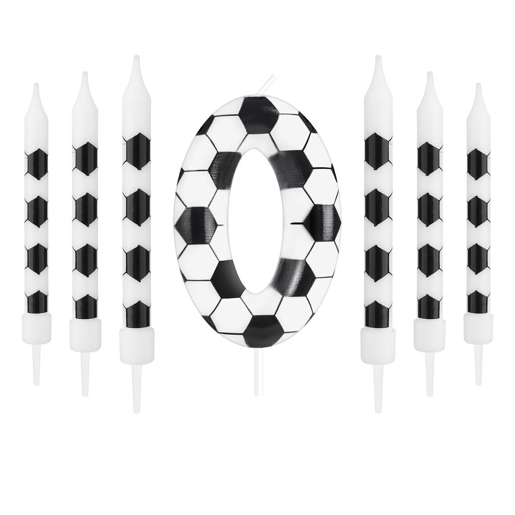 8 Pcs Birthday Candles Football Soccer Sport-Theme Party Decorations, Birthday Cake Candles for Boys Girls Kids Party Supplies
