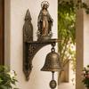 Vintage Jesus Virgin Mary Statue Doorbell Christian Religious Home Decor Bronze Church Gift Inspirational Bible Verse Door Chime