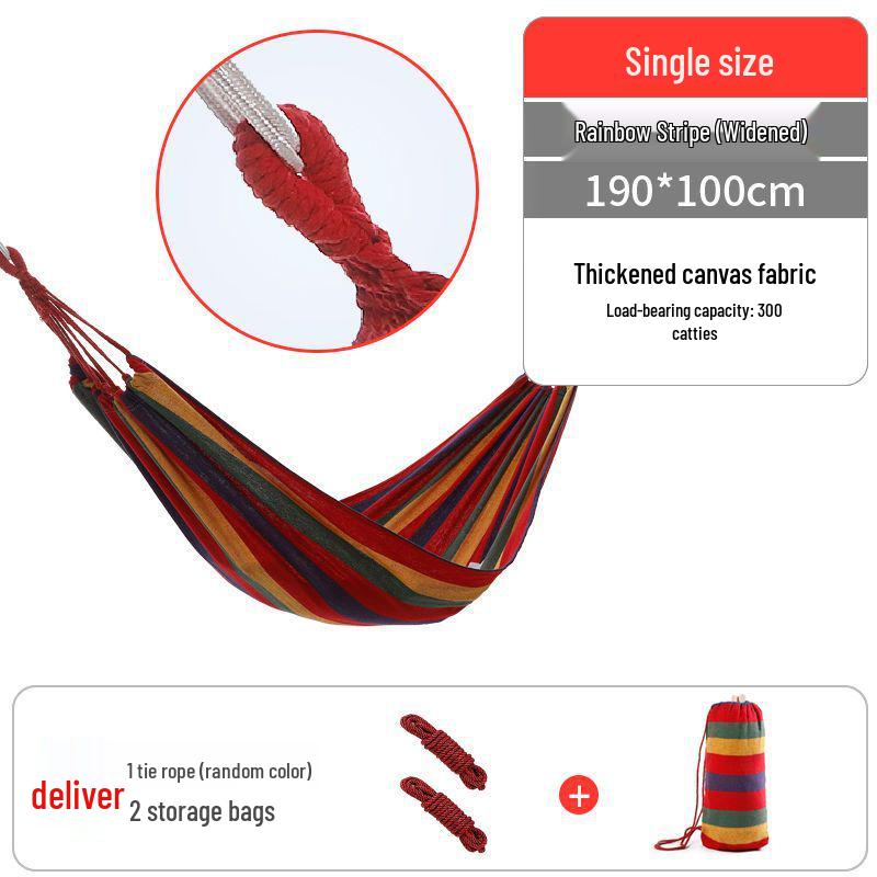 Rainbow Striped Portable Outdoor Hammock Chair for College Students