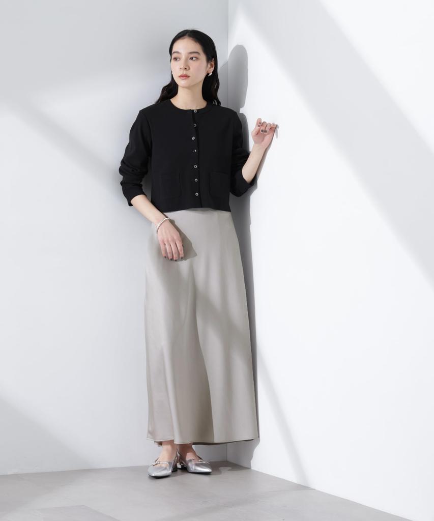 Nano Universe Satin Bias Long Narrow Size S Gray Skirt, Women's, (021), (669-5130312)