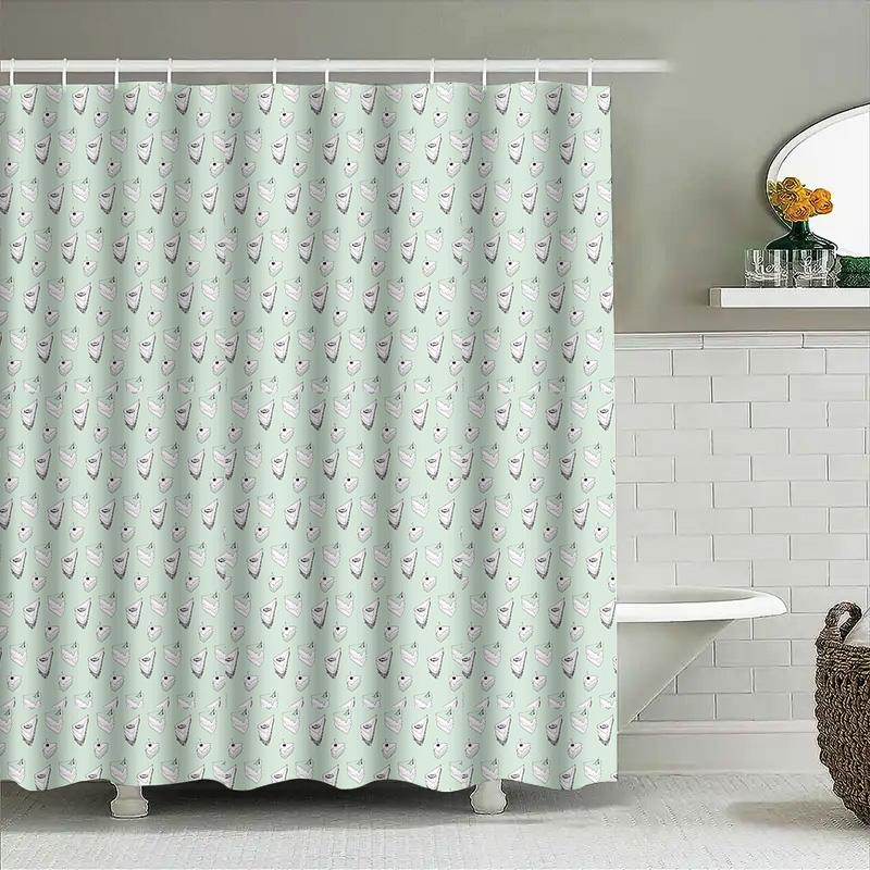 Shower Curtain Farmhouse Rustic Nature Floral Botanical Linen Texture Waterproof Bathroom Decor Vintage Home Decor Modern Farmho