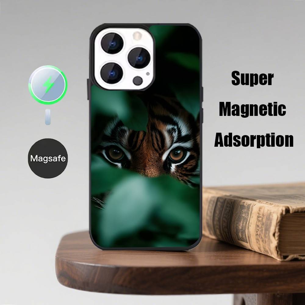 Animal Cover Tiger Lion Phone Case  For iPhone 17,16,15,14,13,12,11,Pro,Max,Plus,Mini,Magsafe,Magnetic Wireless Charging Case