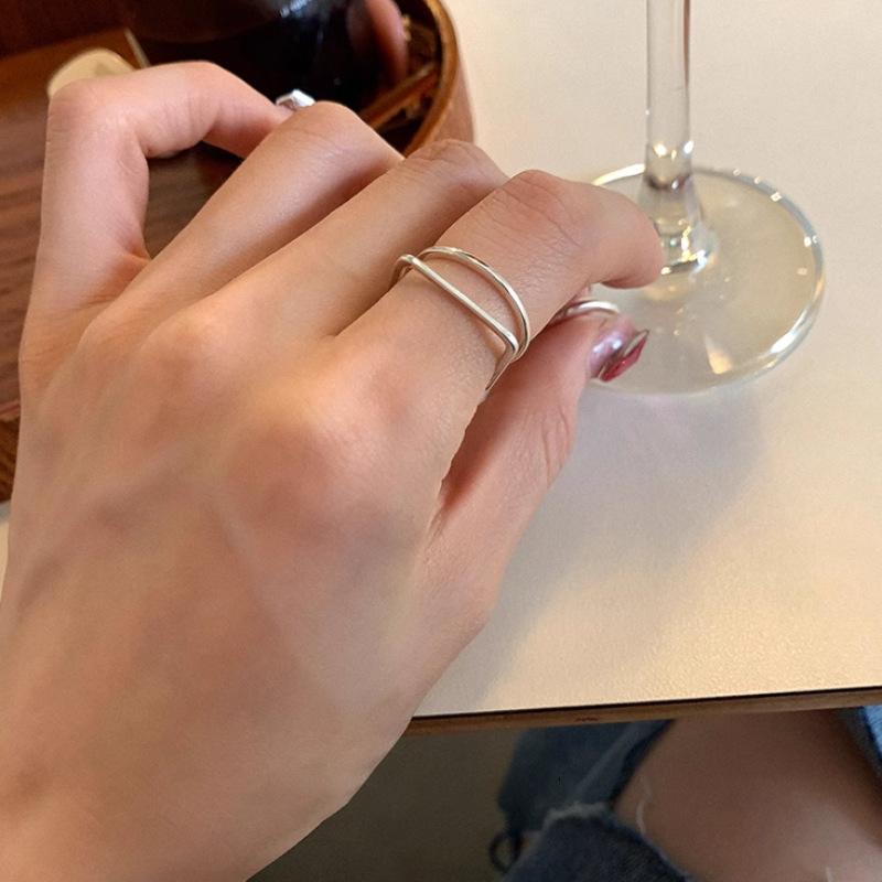 

Дизайн Геометричное Элегантное Двухслойное Женское Кольцо с Регулируемой Посадкой Комфорт Для J1872