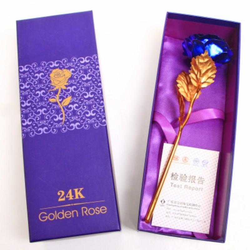Fashion Romantic 24K Gold Plated Golden Rose Flower for Valentine's Day Lovers' Gift