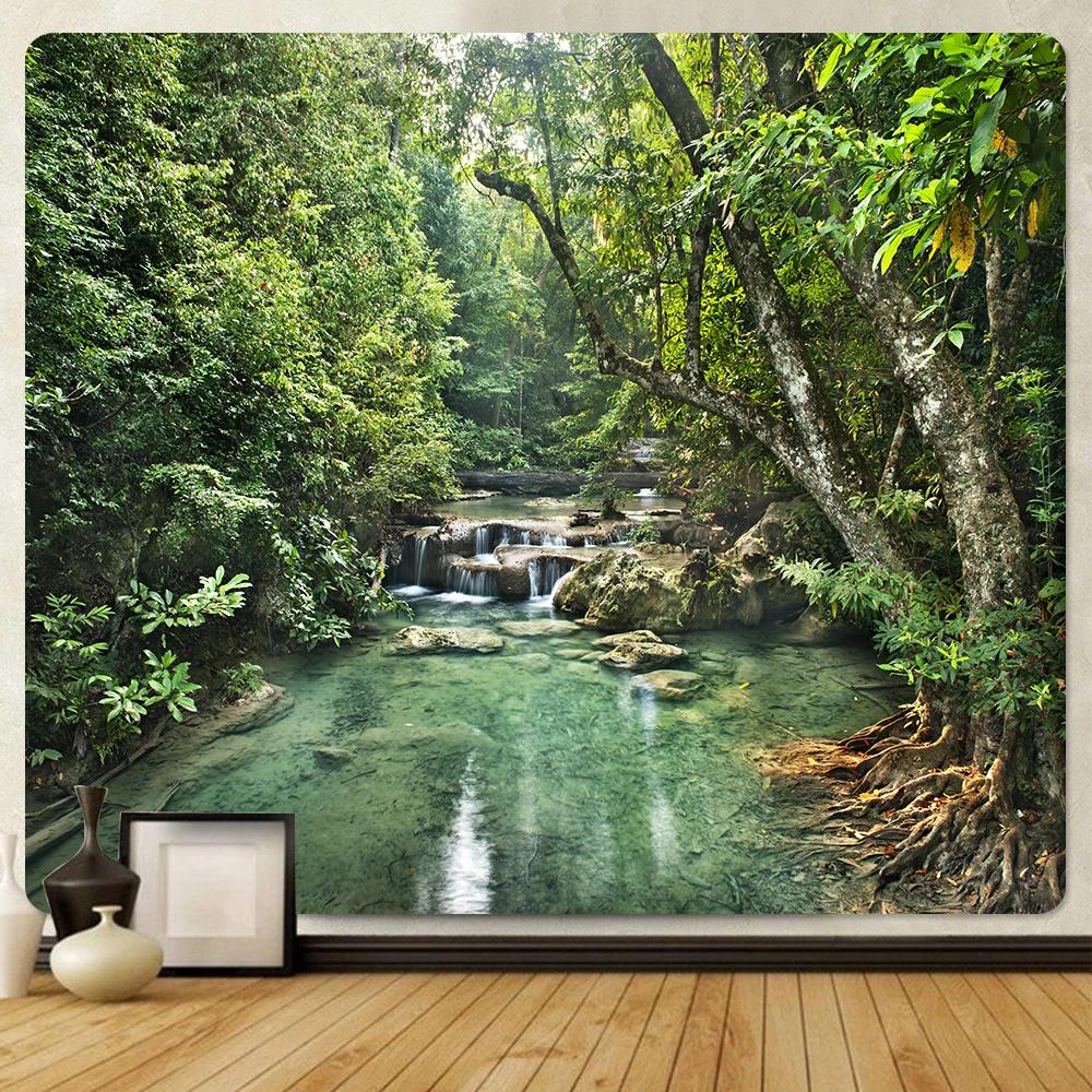 Silent Forest Home Decor Tapestry, Bohemian Hippie Wall Pendant, Bedroom Wall Decoration, Oversized Background Fabric Sheets