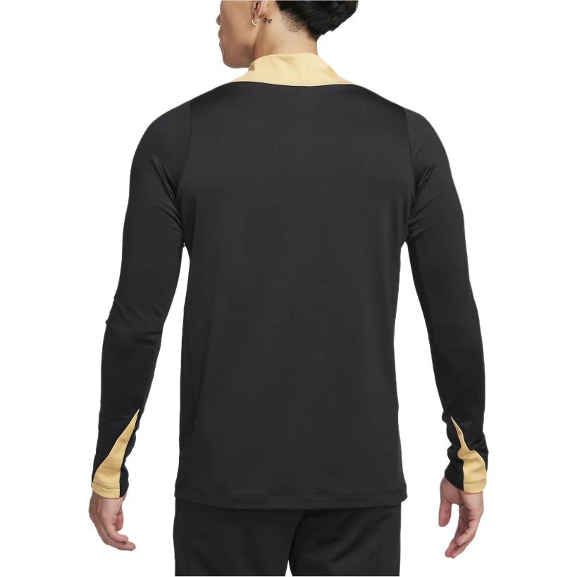 Nike T-shirt casual a maniche lunghe color block con collo alto e mezza zip Uomo Top Nero FN2404-011