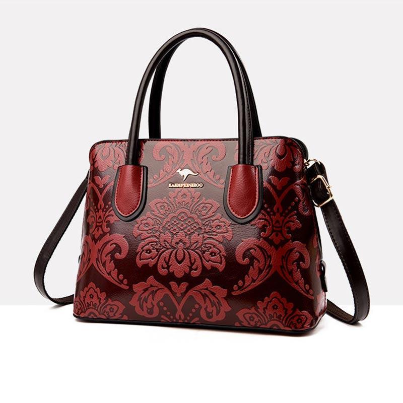Elegante Damenhandtasche Schulter-Messenger-Tasche Mode Große Kapazität Handheld Kunstleder Einkaufstasche