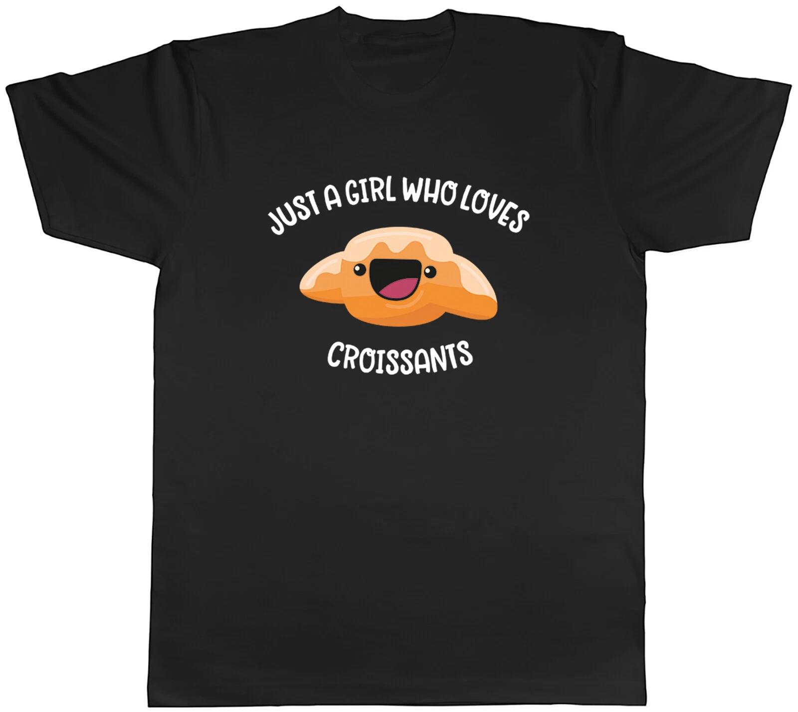 Just a Girl who loves Croissants Mens T-Shirt Funny Unisex Tee Gift XL