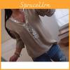 Elegante Damen-Langarm-Paillettenbluse mit bequemem Übergrößen-Schnitt