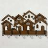 Elegant Decorative Wood 3D House Key Holder Wooden Hanger Wall Mounted Organizer For Home And Offices