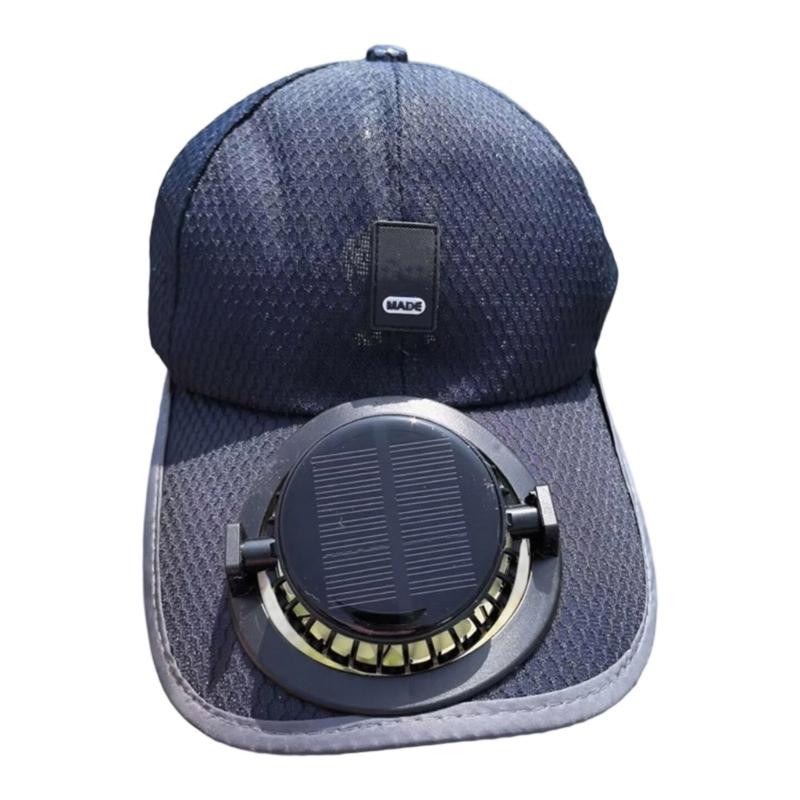 Solar Powered Cooling Fan Hat With USB Charging For Outdoor Activities 600mAh Rechargeable Adjustable Ventilated Sun Hat