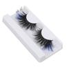1 Pair 25mm Blue False Eyelashes Women Stylish Costume Party Reusable Long Curly Colored Fake Eyelashes 697A‑3C
