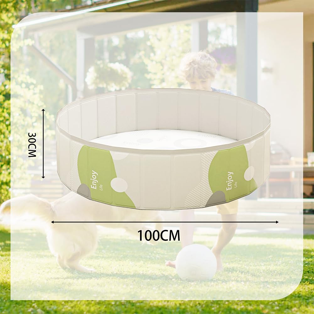 Bunmery No Inflation Water Home Ball Dog Light Green Kids' Pool, Required, Foldable, Play, Pool, Friendly, Indoor/Veranda/Garden, (10030cm)