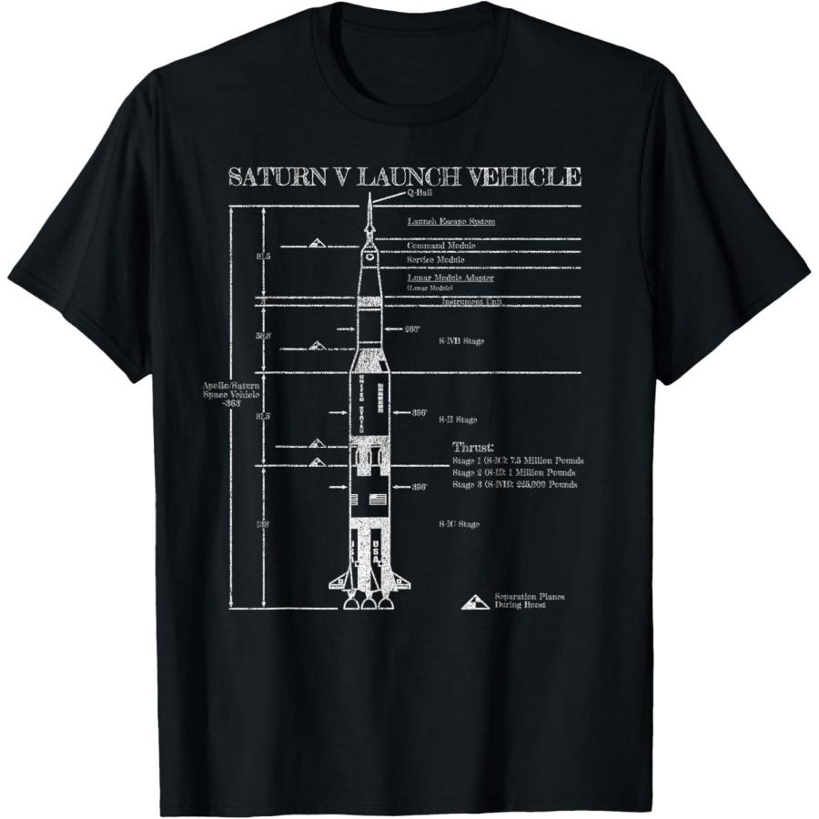 

Saturn V Apollo Moon Landing Rocket Anniversary T-Shirt Gift T-Shirt XXXXXL чорний