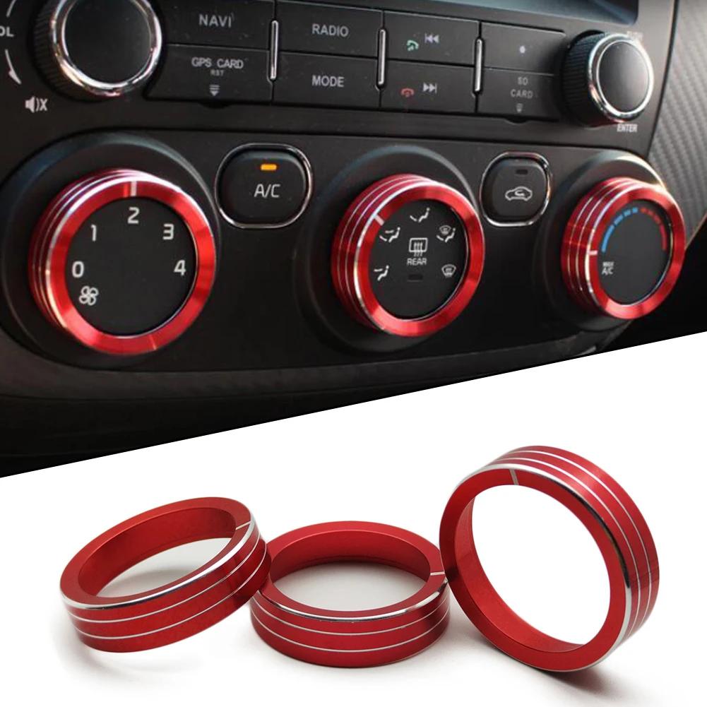 Elevate Your For Kia Forte 2014 2018 With Red Aluminum Car Console Air Conditioning Knob Cover High Quality Perfect Fit
