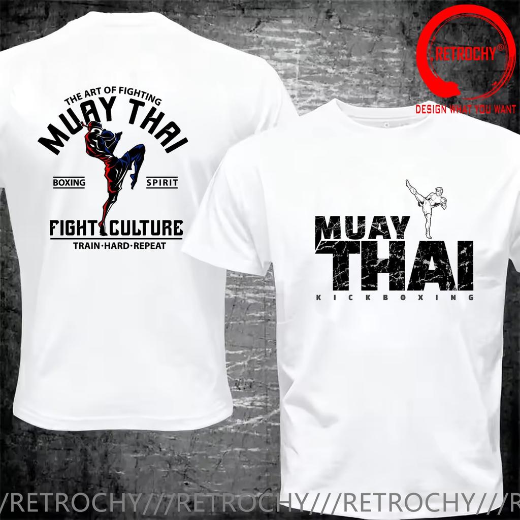 Funny Design Muay Thai Kickboxing Fighter Shirt Unisex Fashion Trendy Casual Clothing Stylish Tops Tee Shirt Leisure Tshirt Unisexs