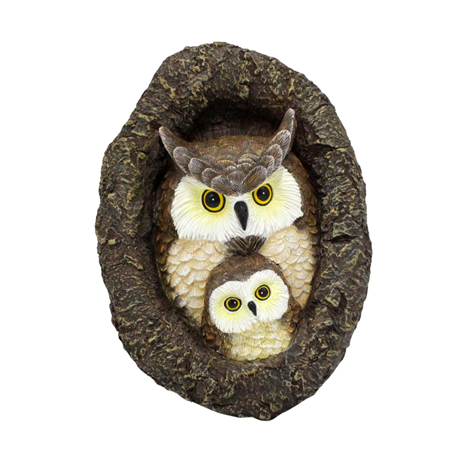 

Owl Tree Hugger Outdoor Decor Whimsical Sculpture Garden Statue Yard Art Decoration