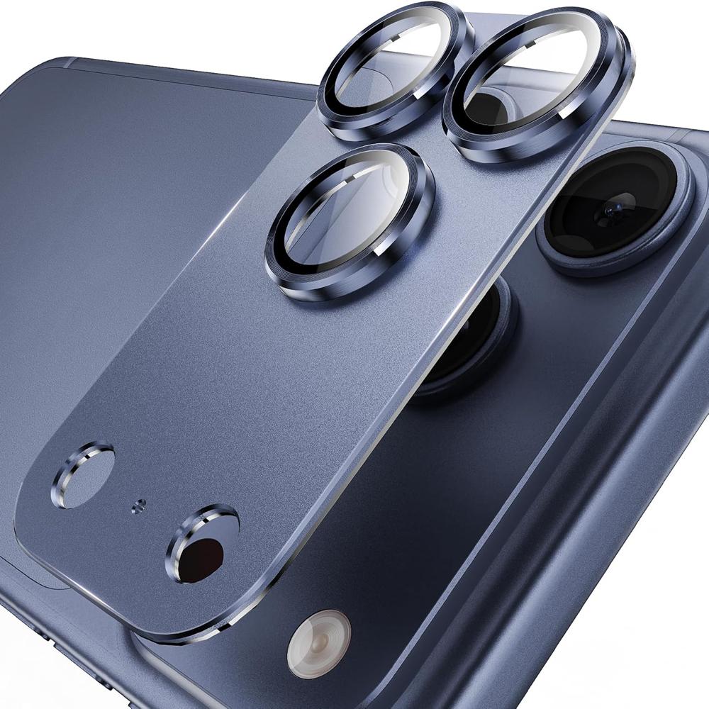 2 Sets Luxury Metal Camera Lens Protector for iPhone 17 16 15 14 Pro Max Aluminum Alloy Camera Film Original Color Tempered Glass Lens Protector