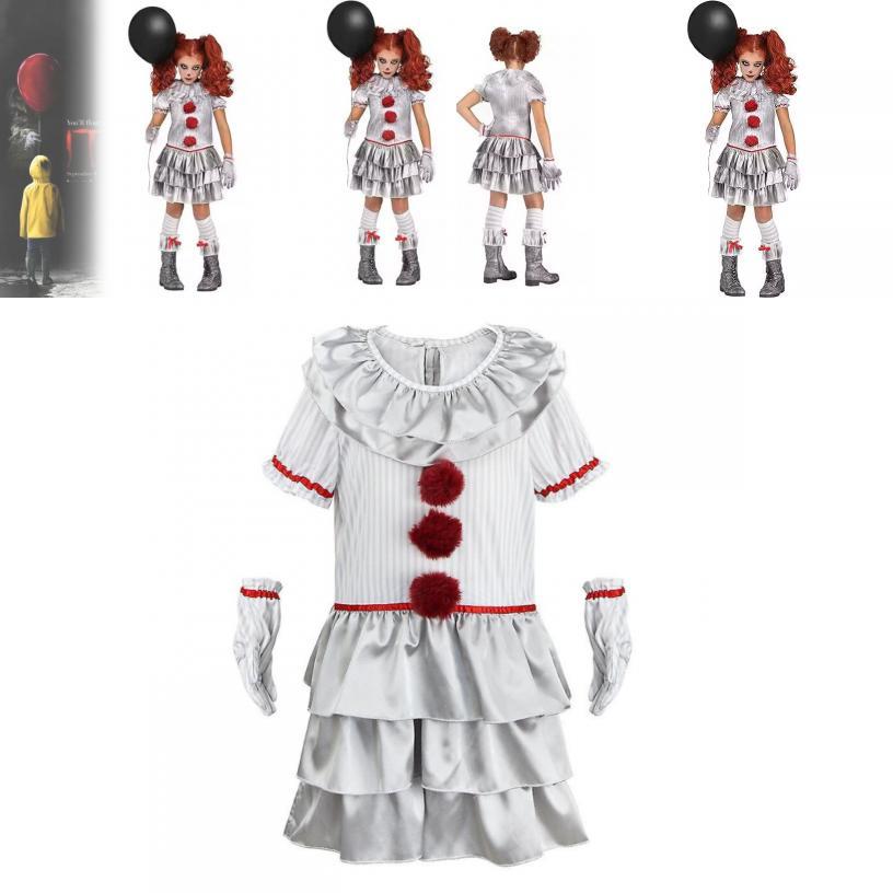 Halloween It Clown Role Playing Costume Set Children Dress For Costume Party