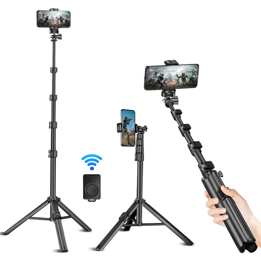 

QZSD ZP100B 162cm Aluminum Alloy Extendable Phone Stand Bluetooth-compatible Selfie Stick Live Streaming Tripod Type A