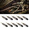 10Pcs Zinc Alloy Gold Plating 3.5mm Stereophonic Welding Plug for Audio Earphone Cableblack tail