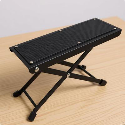 Guitar Footstool Foldable Steel Foot Stand Non-Slip Surface Adjustable