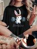 Lustiges Hasen-Gewichtheben Buns Of Steel Grafik-T-Shirt