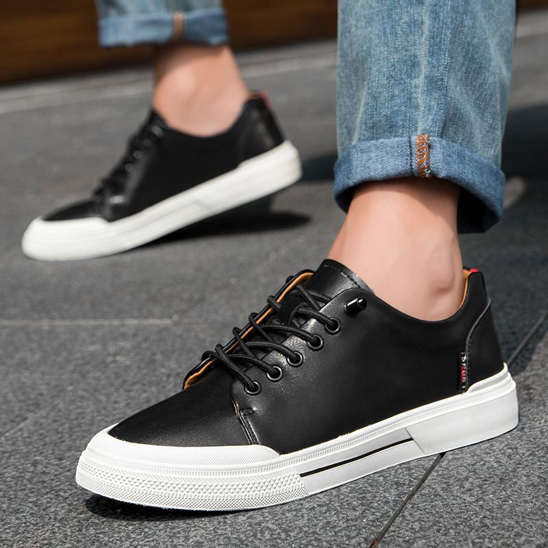 Men 5cm Invisible Height Lift Skate Shoes Cow Leather Soft Comfort Casual Elevator Shoes Non Slip Durable Trendy Outdoor Sports