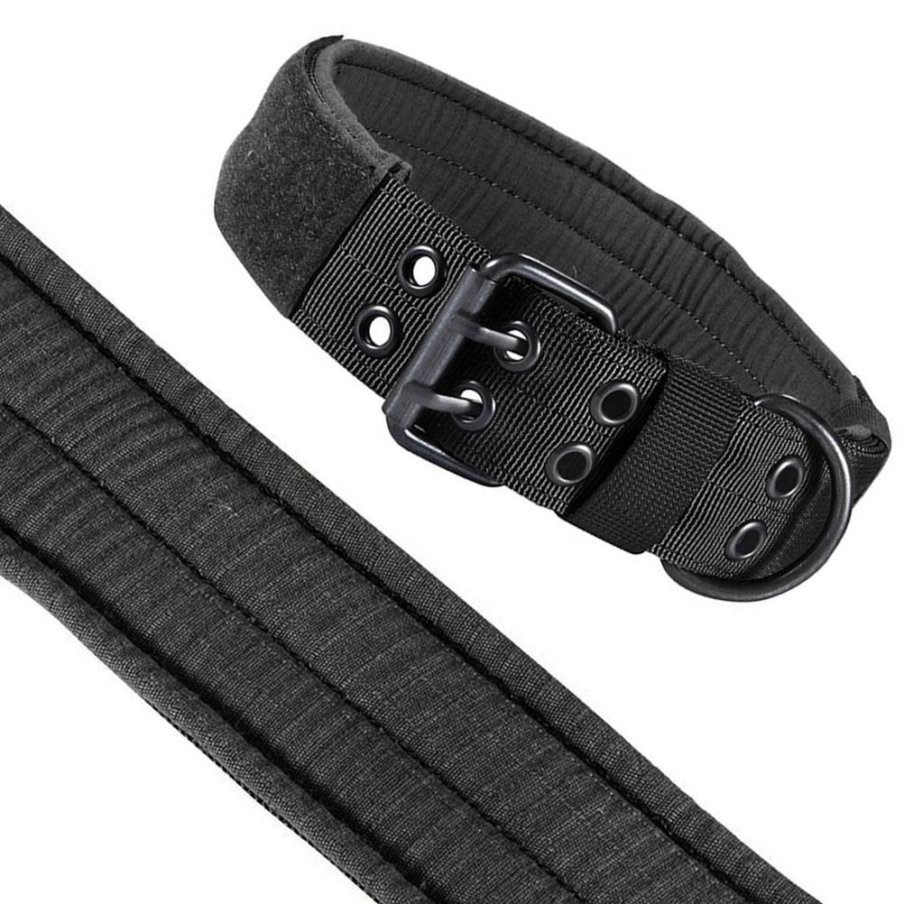 Strongest Nylon Dog Collar 5-Point Adjustable Tactical Pet Collar for Dogs Metal Buckle D-Ring Handle Self-Adhesive Tag Space