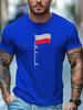 Unisex Black Crew Neck Tee Handwritten Poland Script Waving Polish National Flag Graphic Soft Short Sleeve Patriot Loose Male Tops