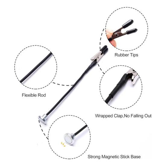 1 Set Mani Aiutanti Magnetiche Stazione di Saldatura con 12 Clip Flessibili Scatola in Acciaio Robusta Modello di Saldatura Supporto per Pittura PCB