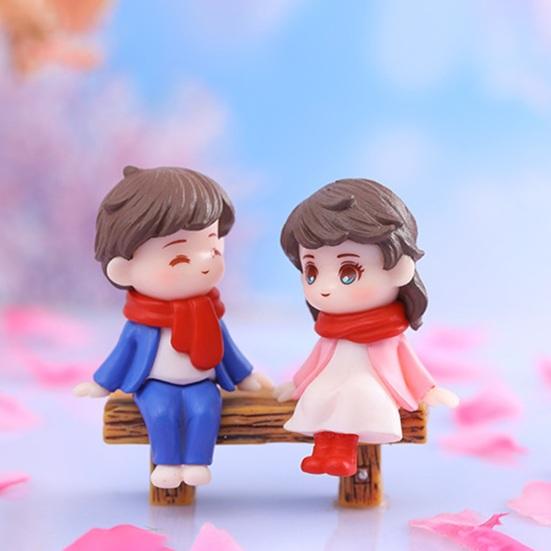 Ornement de Couple Miniature pratique, Anti-décoloration, fabrication exquise, disposition de la scène