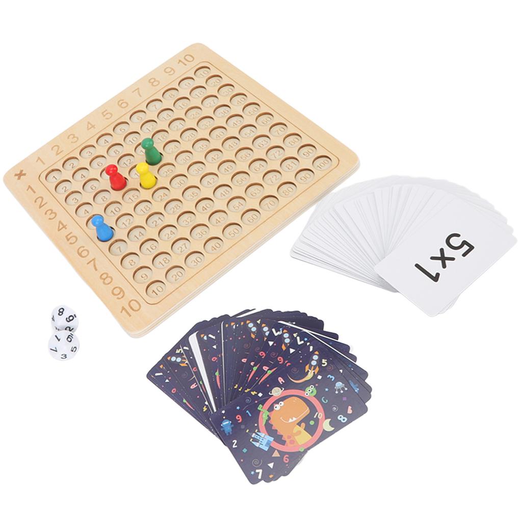 Math Multiplication Board Children Montessori Counting Educational Toys Wooden Multiplication Table