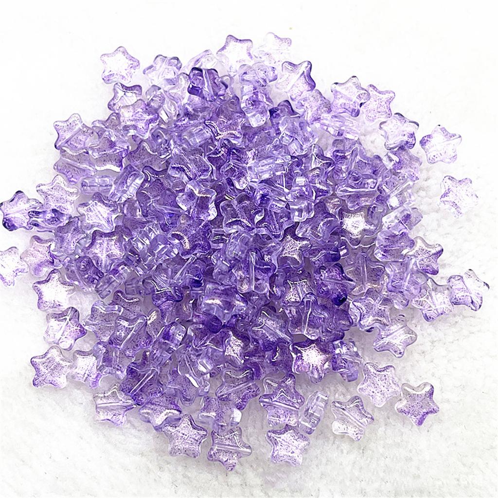Colorful 30pcs 8mm Mini Polychrome Cute Gradient Five-pointed Star Glass Beads Loose Spacer Beads Jewelry Making DIY Handmade