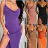 Women Summer Split Slip Dress Ladies Summer Evening Party Cocktail Dresses