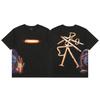 24S grenzüberschreitende Trendmarke Travis Scott Utopia Joint-Album geometrisches Graffiti kurzärmeliges T-Shirt Herren und Damen halblang