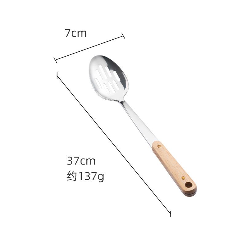 

HANYANG Лопатка из нержавеющей стали, кухонная утварь, лопаточка с деревянной ручкой, кухонная лопатка 201-J