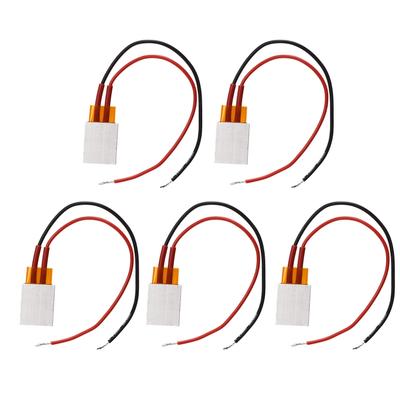 5ks PTC topná deska z hliníkové slitiny, keramický termostatický PTC topný článek, 200 Celsia, červený a černý kabel