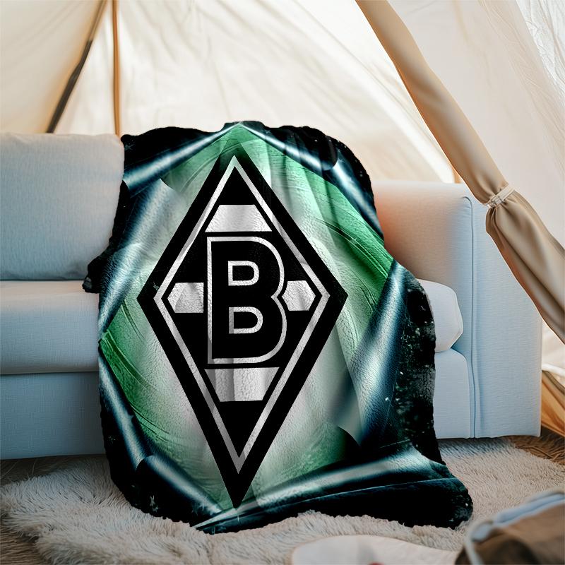 Borussia Monchengladbach logo printed throw blanket—soft,warm;versatile blanket for all seasons—perfect as &air-conditioning throw,nap blanket