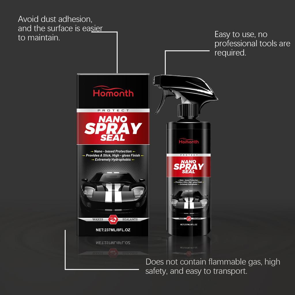 Homonth Zestaw Nano Spray do Naprawy Rys Samochodowych 1 Zestaw - Wysokowydajny Nano Spray do Powłoki Antykorozyjnej Samochodu, Nano Spray do Naprawy Rys Samochodowych, Spray do Powłoki Samochodowej