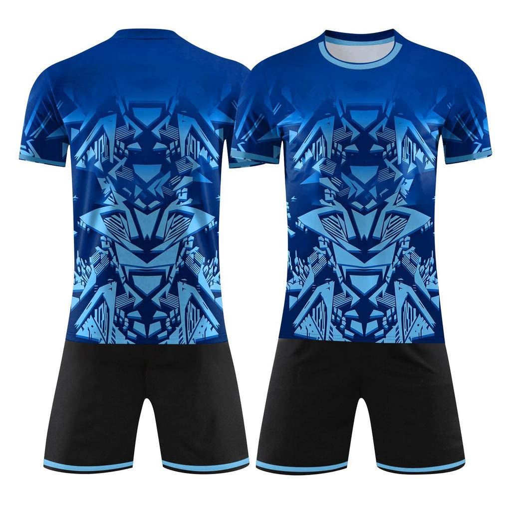 Custom DIY Two Piece Jersey Set with Short Sleeve Shirt and Shorts for Team Sports Personalizable Number Design