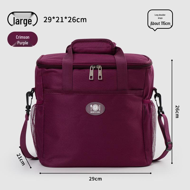 Large Capacity Insulated Picnic Bag with Ice Pack, Portable and Durable Lunch Box, Aluminum Foil Lining, Thickened Bento Bag for Outdoor Use.