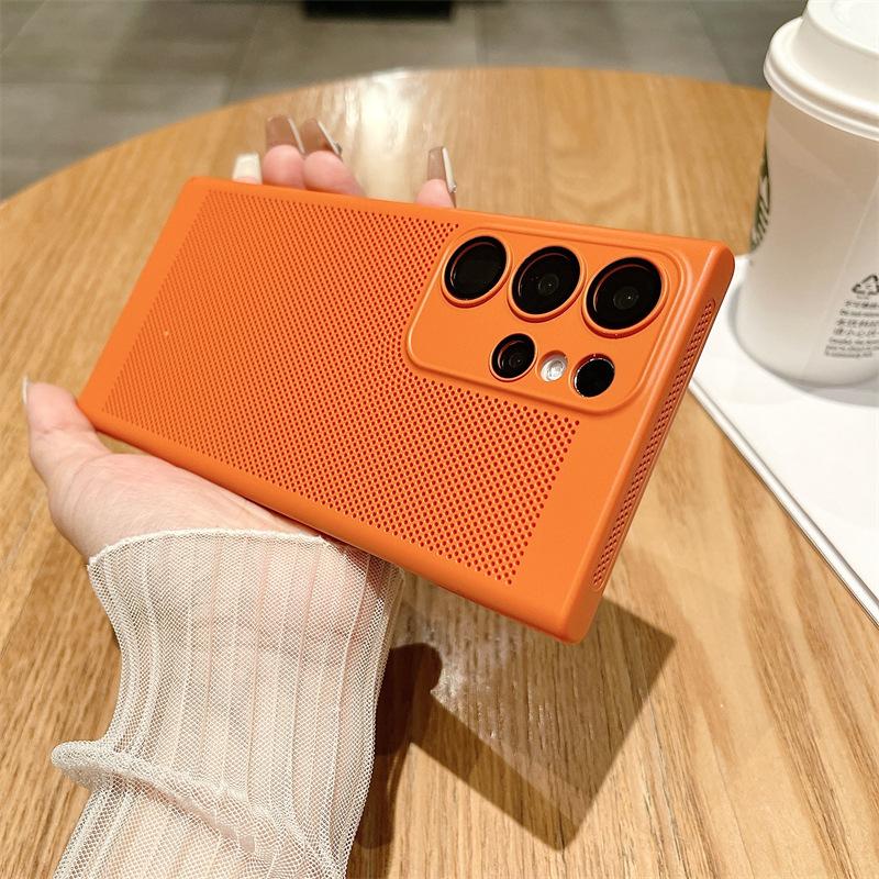 

Ультратонкий чехол для мобильного телефона Samsung S23 Ultra Дышащий сетчатый чехол для отвода тепла S24 Поставляется с защитной пленкой для объектива A25 Защитный чехол Samsung A33 5G