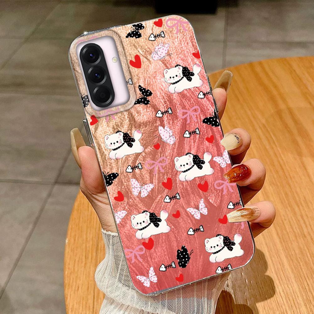 Paar Bunt Schmetterling Farbverlauf Für Samsung A56 A16 A26 A36 A25 A15 A55 S24 S25 Plus Handyhüllen Cover Funda Silikon Bumper Hart PC Rückseite