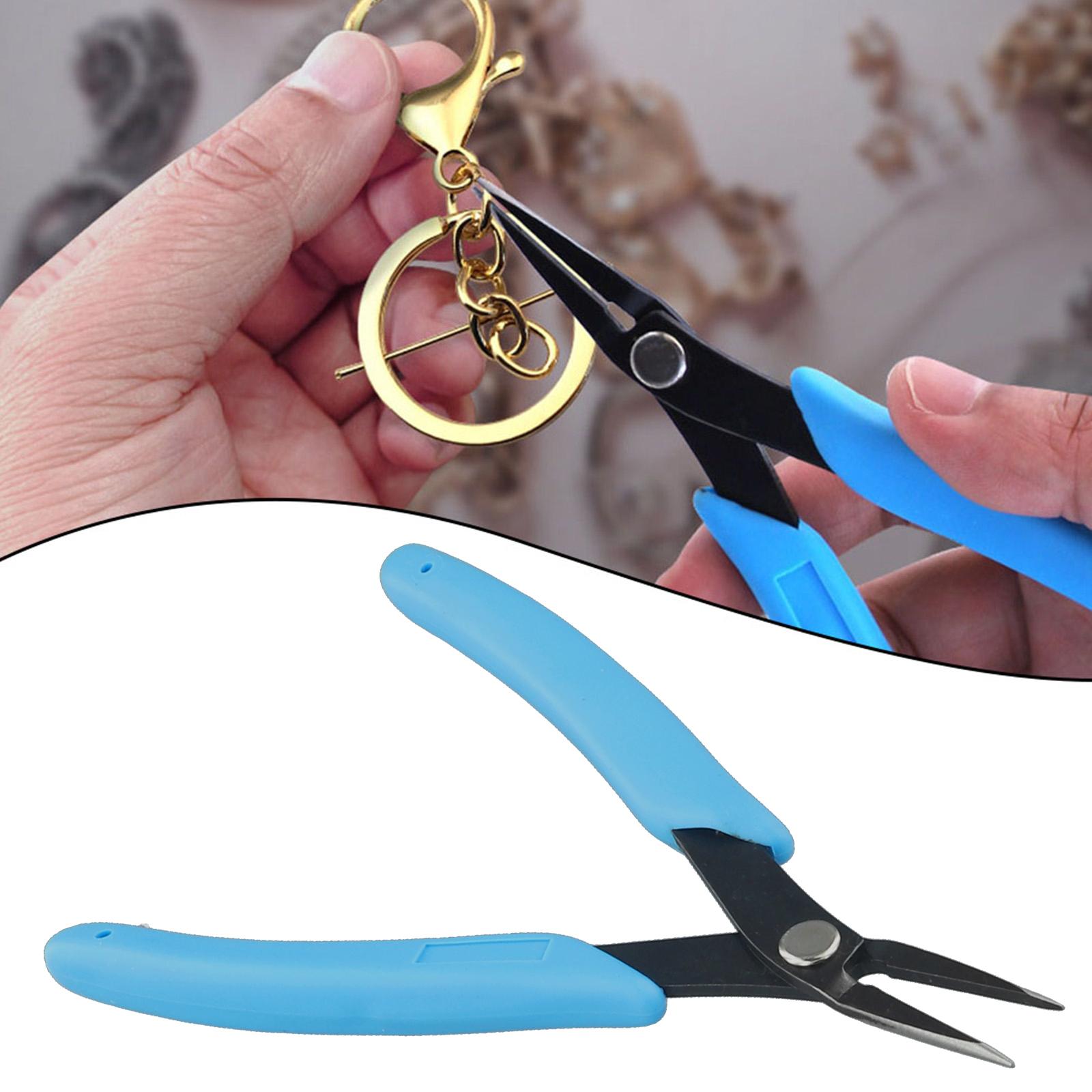 1 шт. Пинцет-цепочка, щипцы для носа 145 мм, более тонкий кончик, игольчатый пинцет, металлический пинцет с гладкими губками, ручка с комфортной рукояткой для бусин, ювелирных изделий