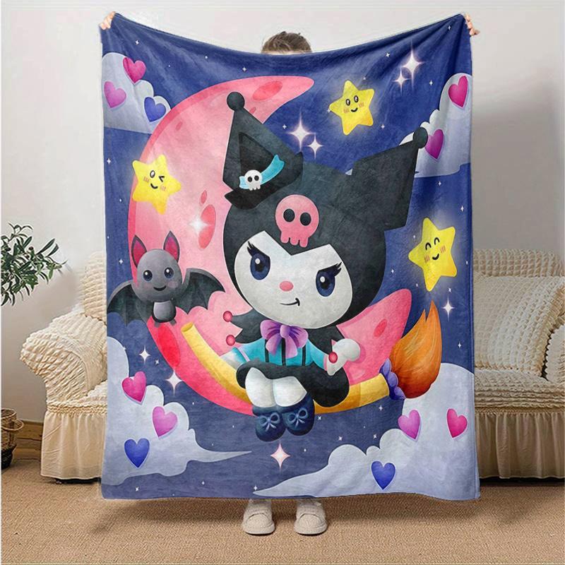 

1pc Starry Night Sky Kuromi Design Blanket, Soft Throw for Home Decor, Perfect Gift for Family and Friend, Seasonal Use, Cozy Bedding Cover, Living Ro 130x150cm